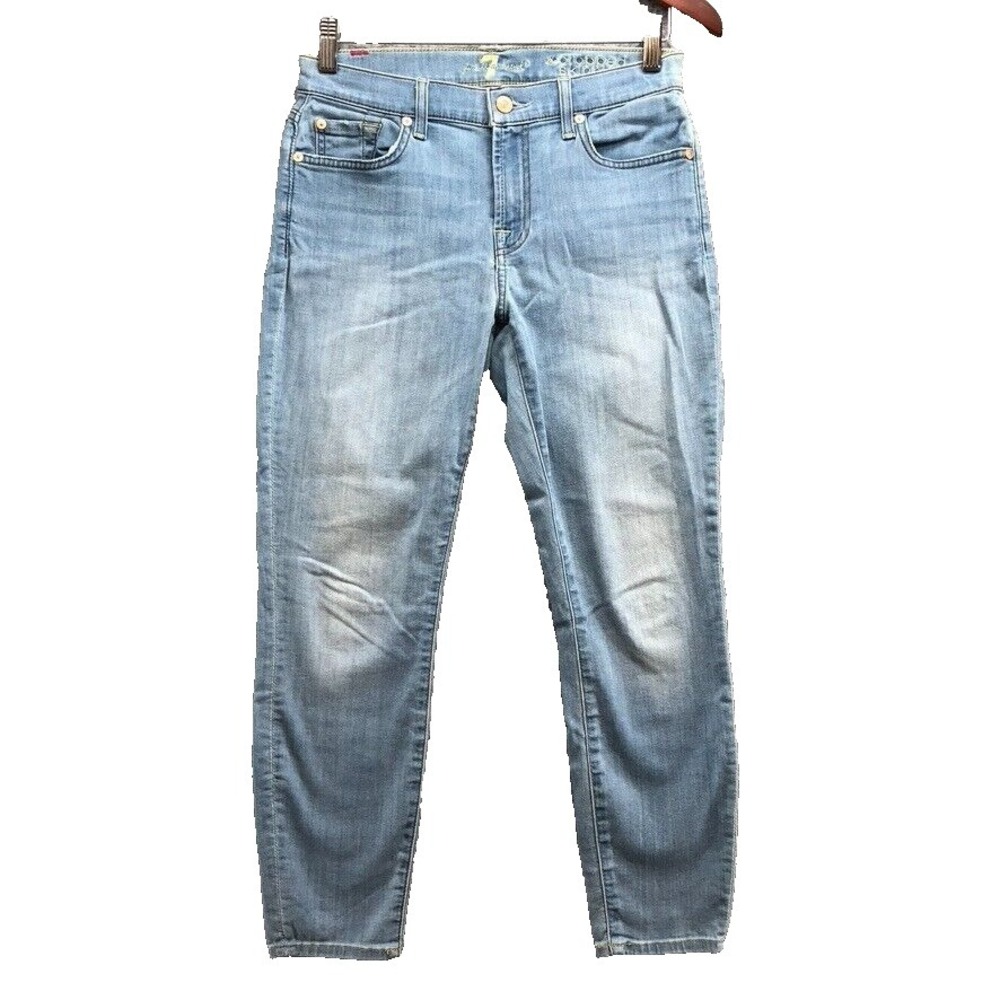 Seven‎ For All Mankind The Cropped Skinny Jeans Womens 28 6 Mid Rise Stretch